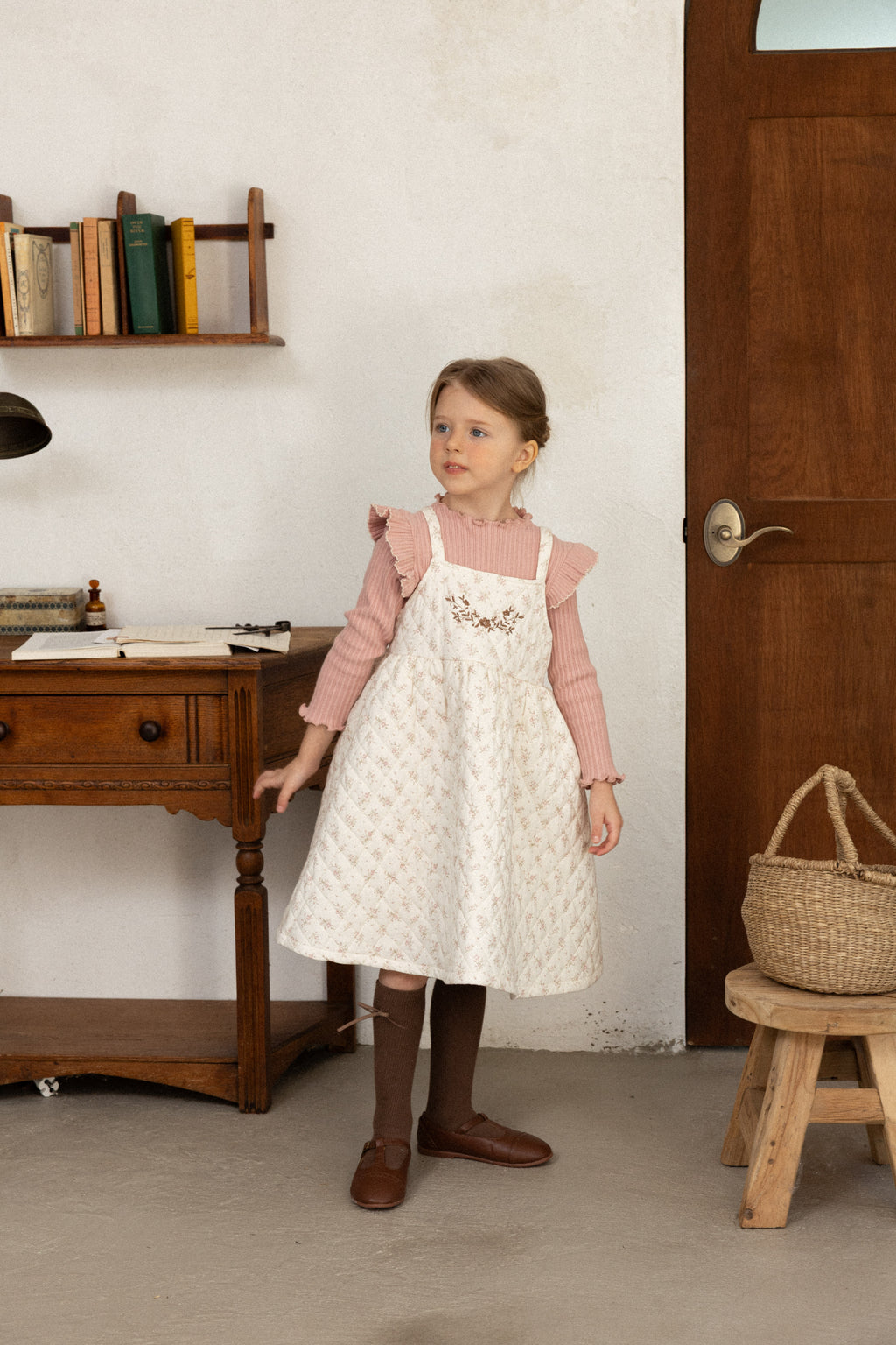 Mary T-Shirt for Girls | Soft Ribbed Top | Made in Korea | KOMOÉ Kidswear