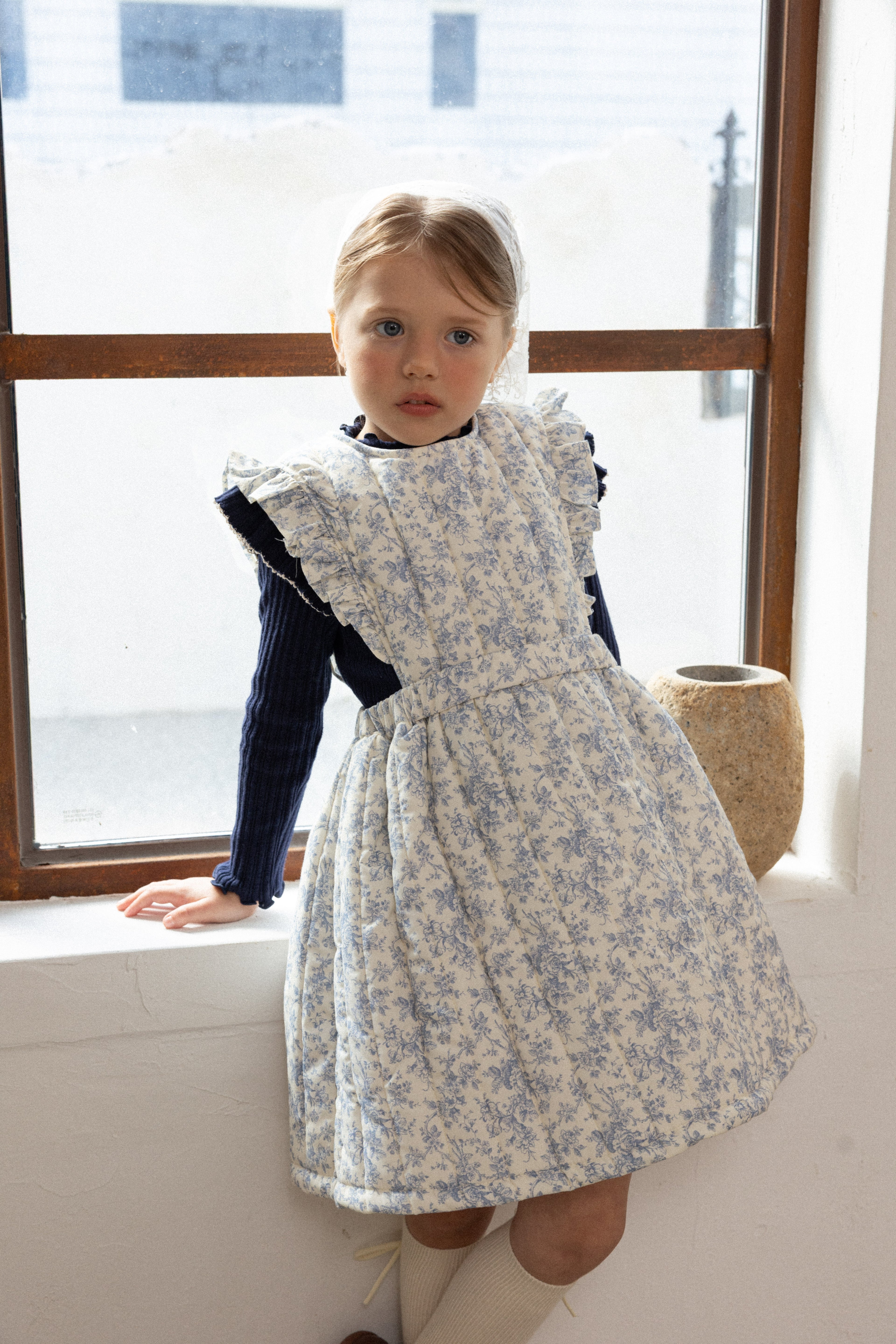 Iris Padded Dress for Girls | Soft Quilted Dress | Made in Korea | KOMOÉ Kidswear