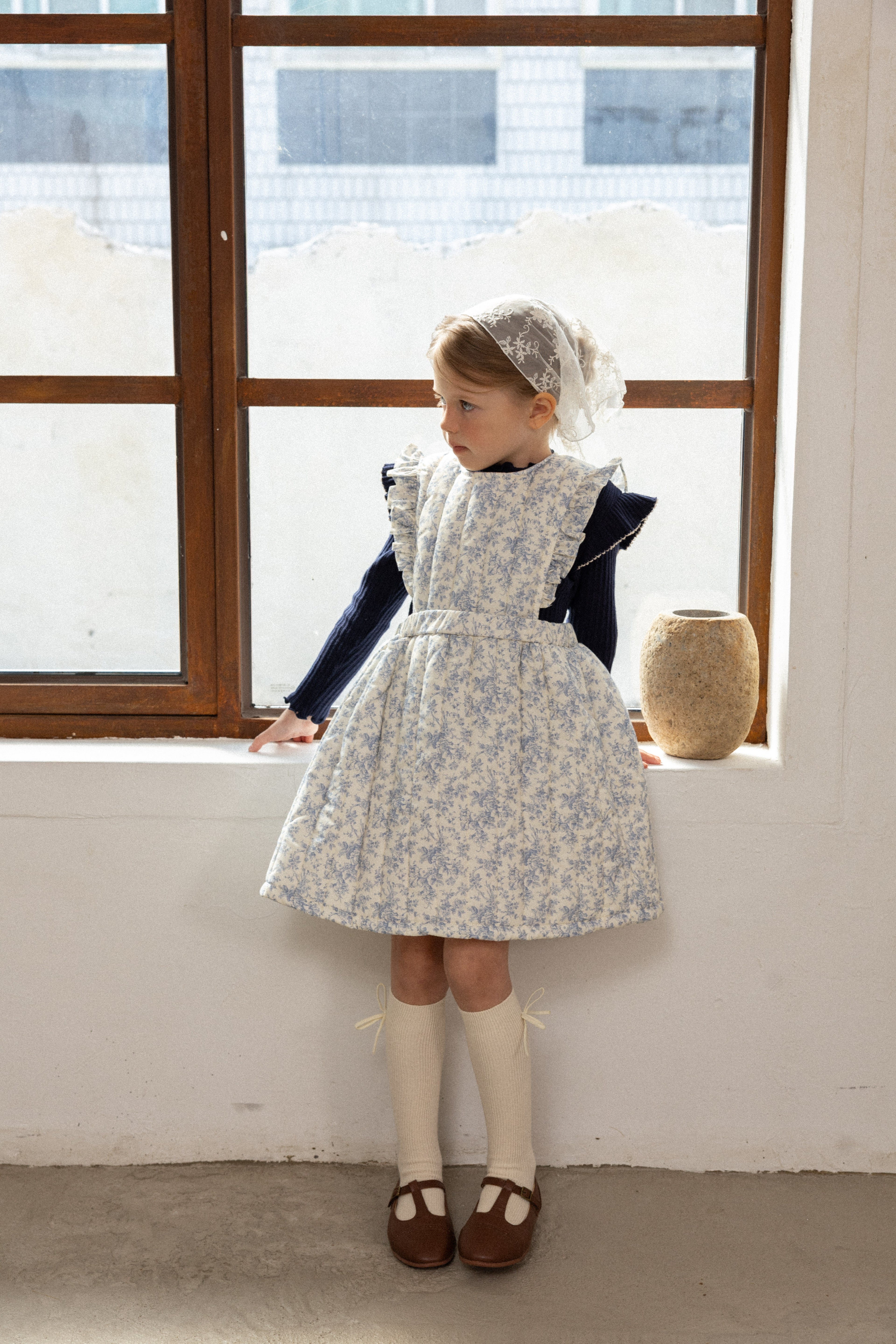 Iris Padded Dress for Girls | Soft Quilted Dress | Made in Korea | KOMOÉ Kidswear
