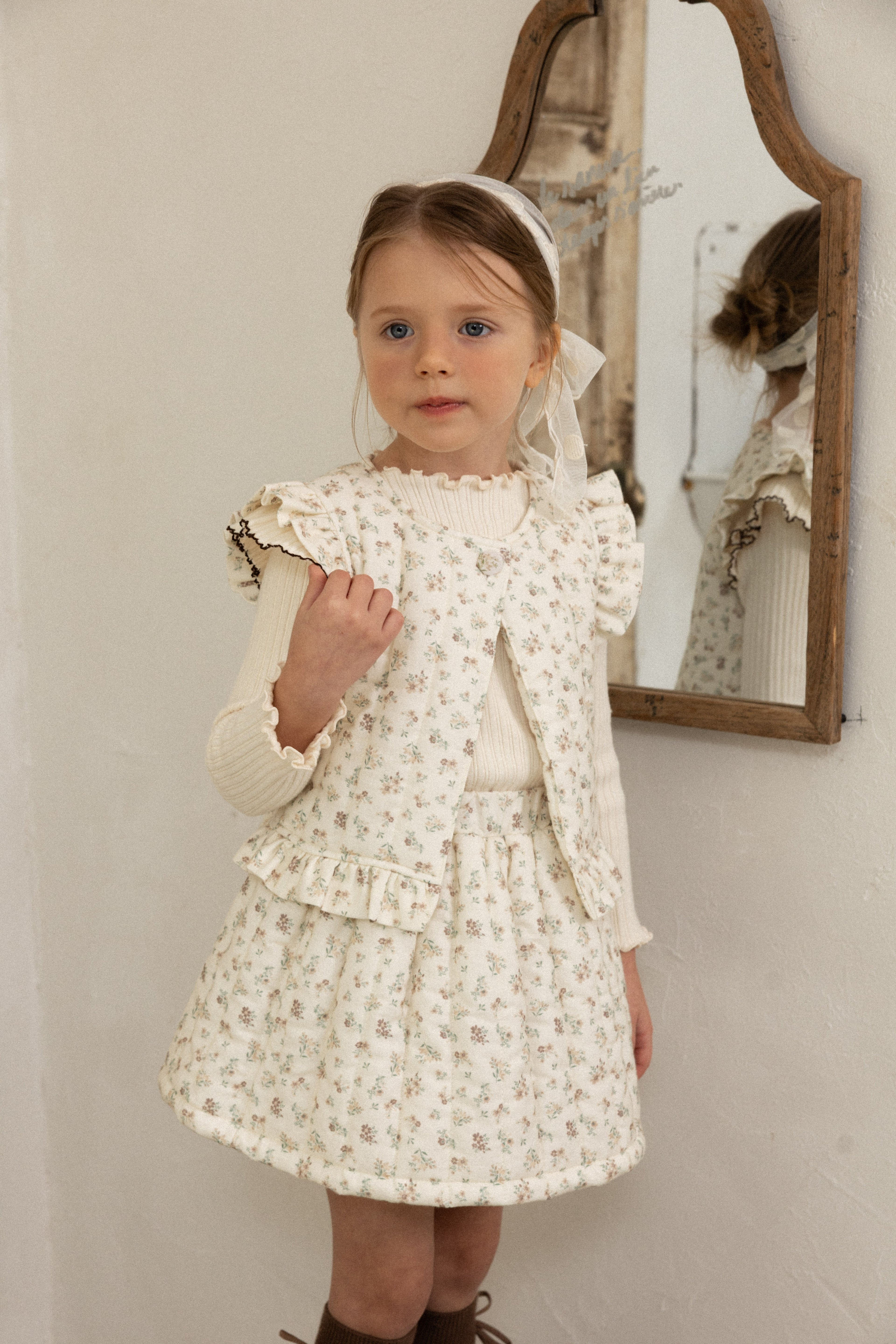 Mary T-Shirt for Girls | Soft Ribbed Top | Made in Korea | KOMOÉ Kidswear