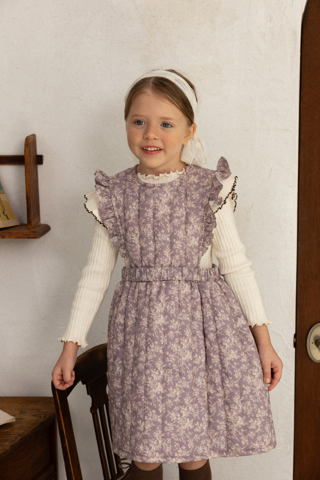 Mary T-Shirt for Girls | Soft Ribbed Top | Made in Korea | KOMOÉ Kidswear