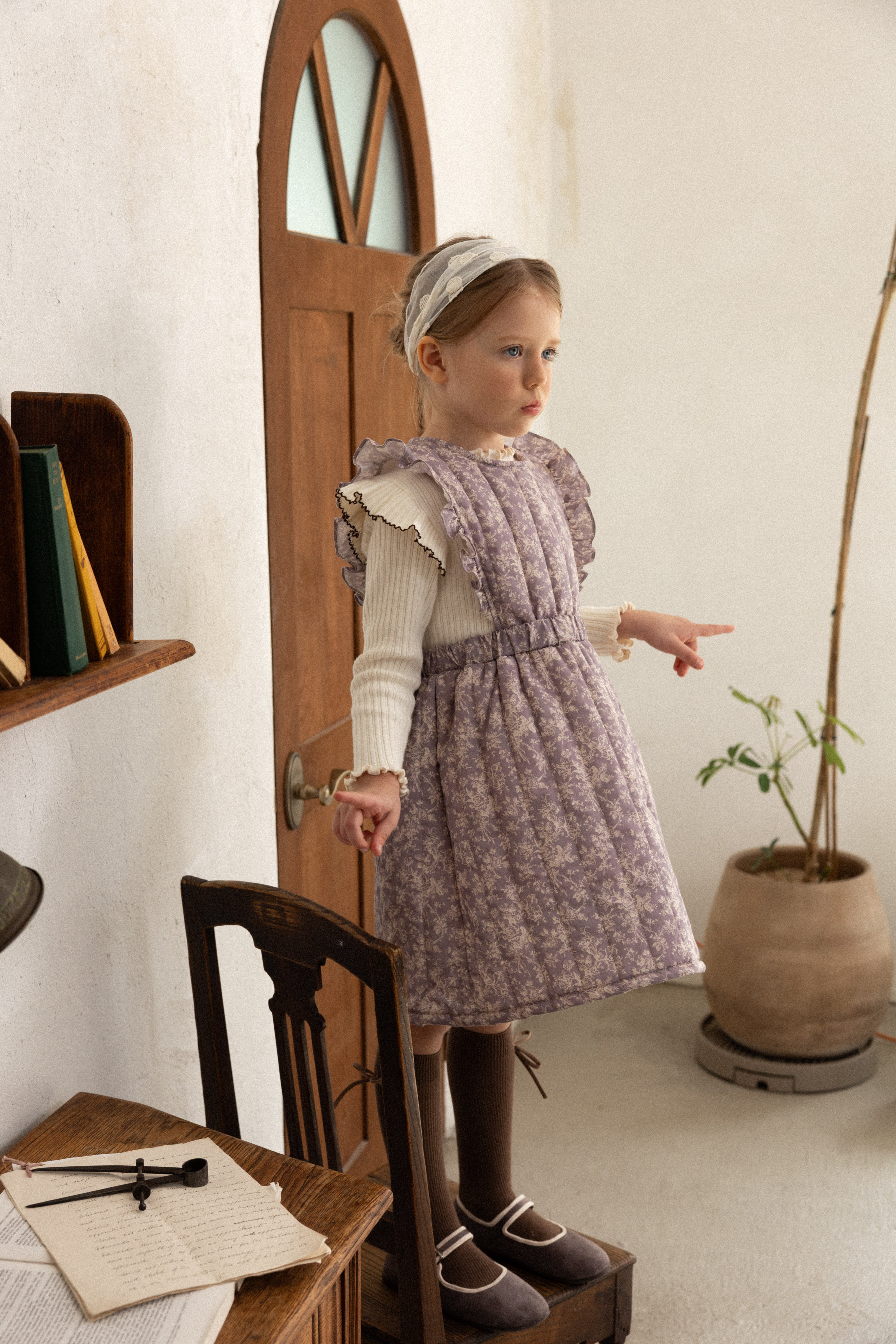 Mary T-Shirt for Girls | Soft Ribbed Top | Made in Korea | KOMOÉ Kidswear