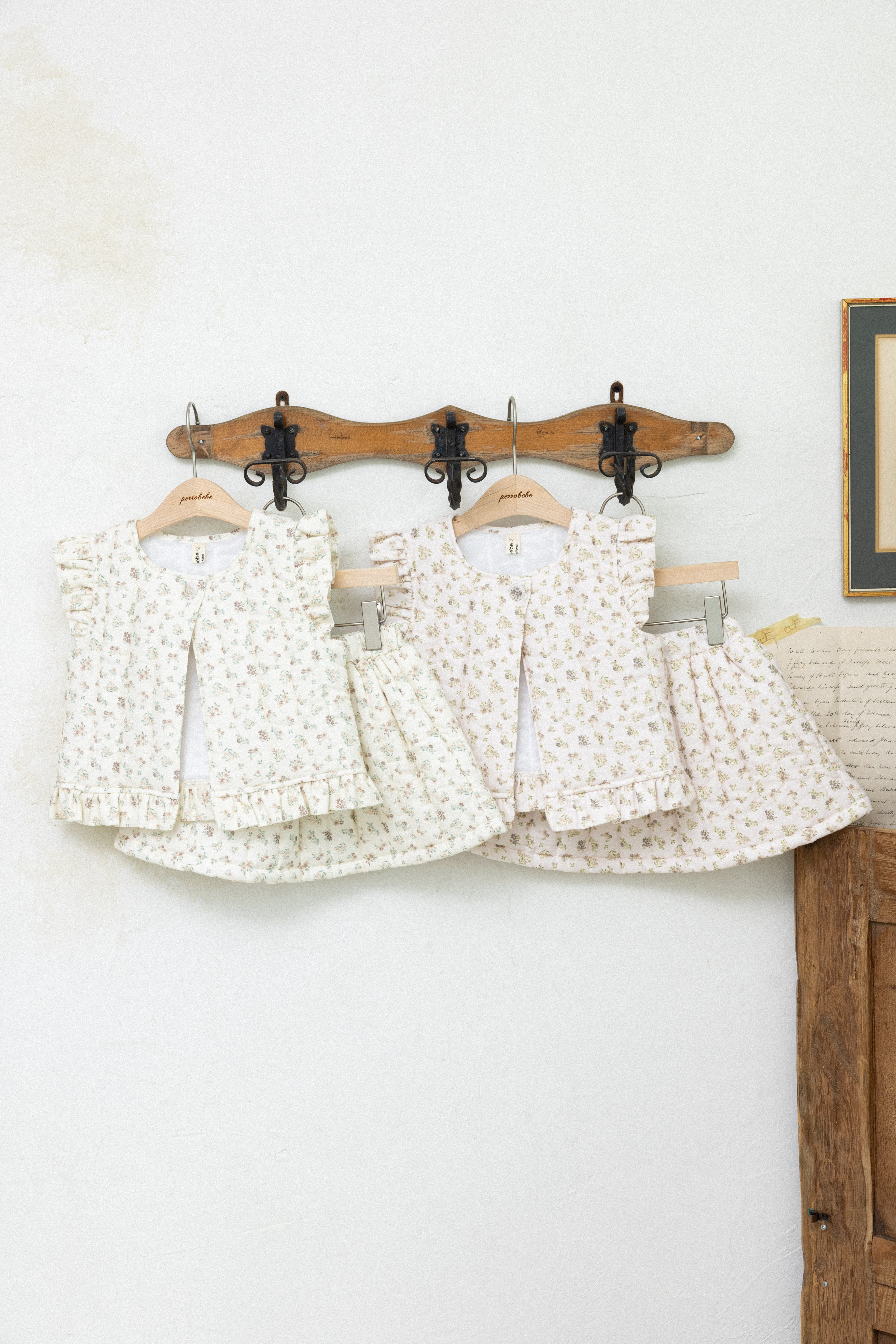 Lua Padded Vest & Skirt for Girls | Floral Quilted Vest | Made in Korea | KOMOÉ Kidswear