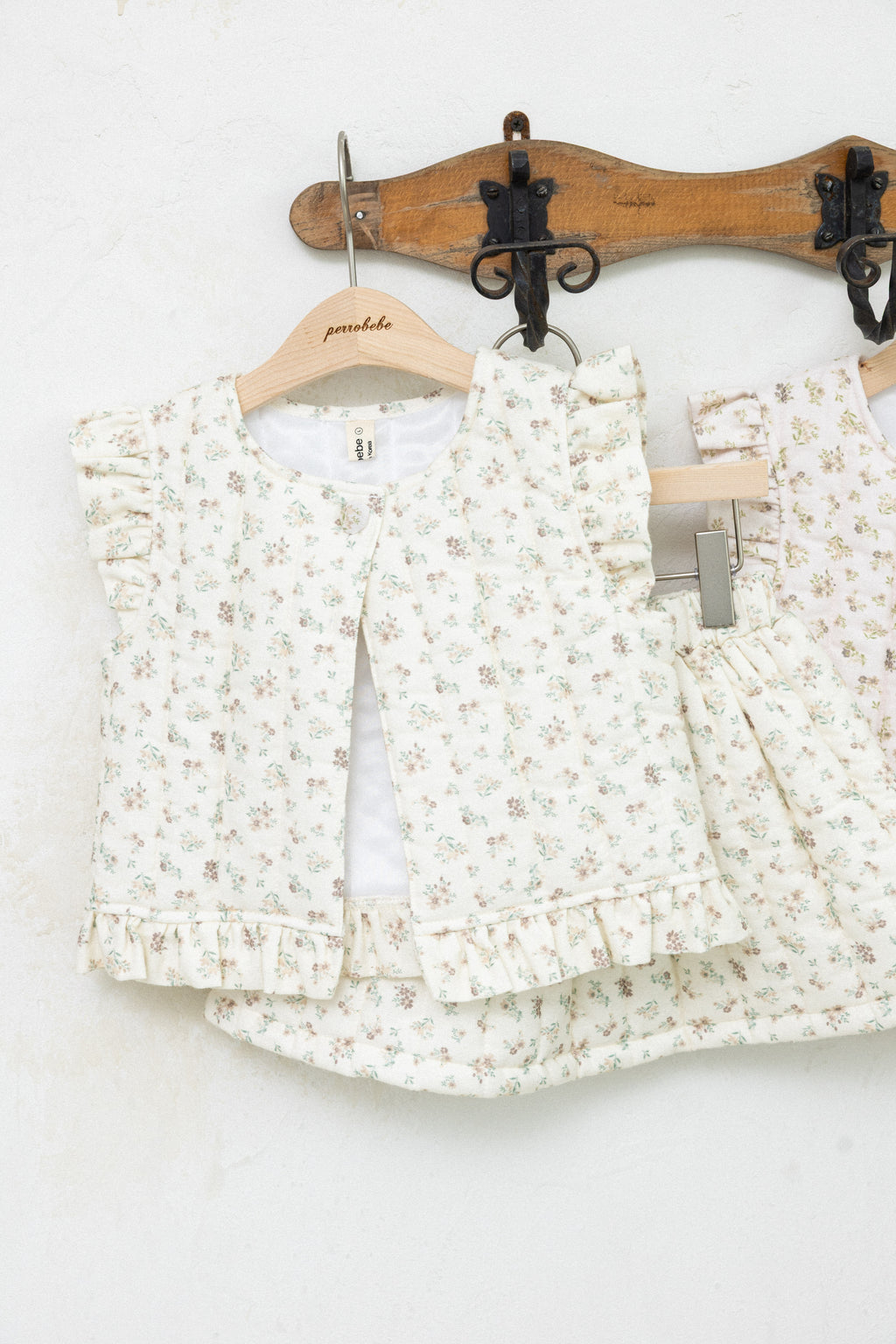 Lua Padded Vest & Skirt for Girls | Floral Quilted Vest | Made in Korea | KOMOÉ Kidswear