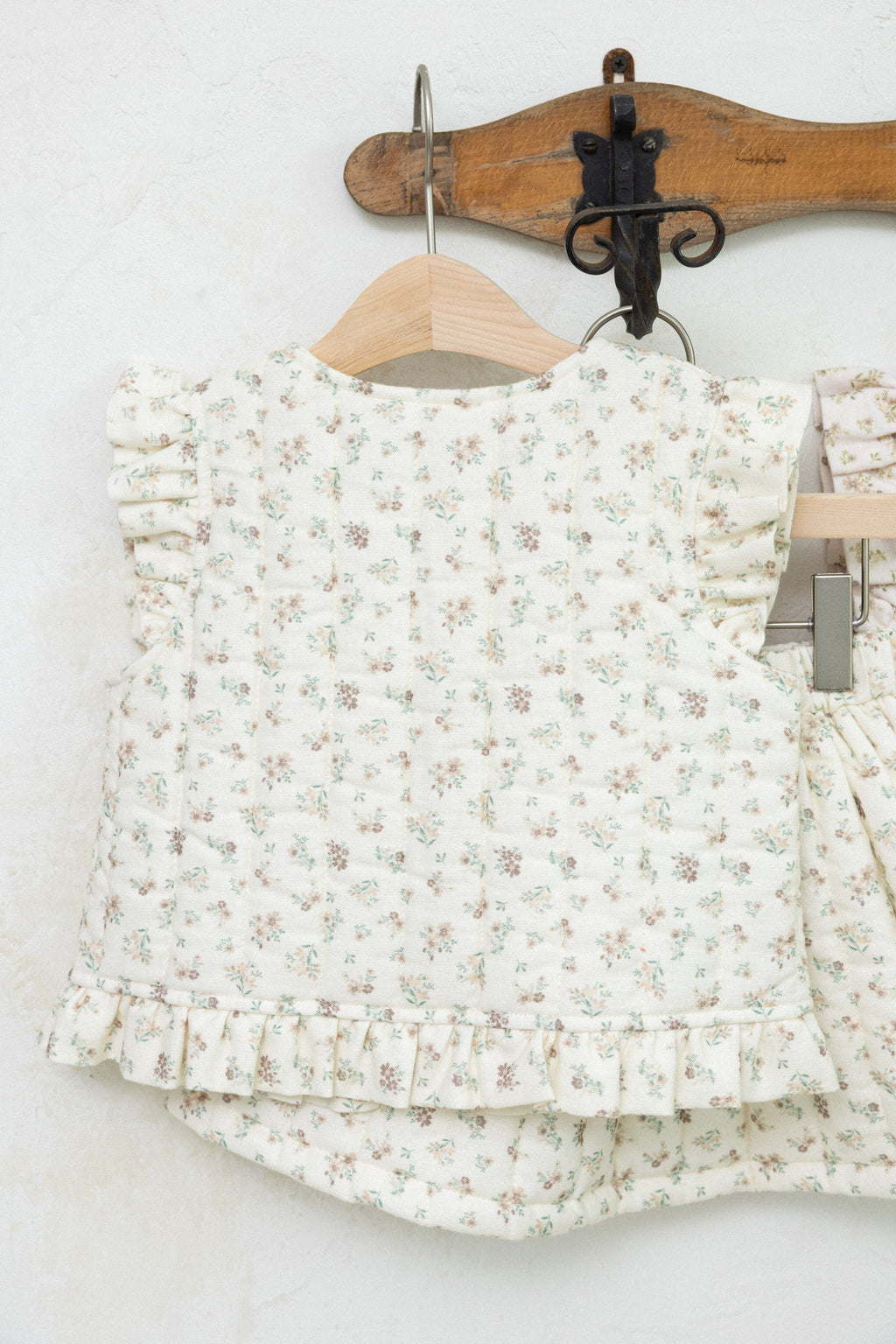 Lua Padded Vest & Skirt for Girls | Floral Quilted Vest | Made in Korea | KOMOÉ Kidswear