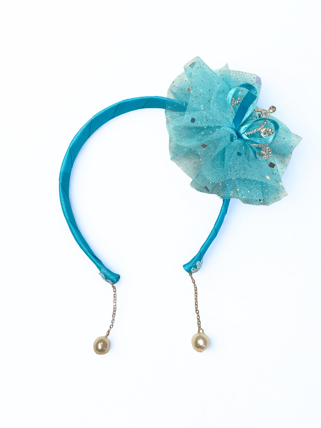 Pearl Drop Ribbon Headband for Girls | Luxury Korean Hair Accessory (3–8Y)